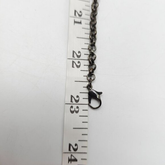 Vintage Boho Chic Long Fringe Necklace With Geometric Metal Accents - Picture 5 of 5